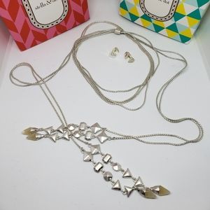 Stella & Dot Brynn Lariat Necklace Silver